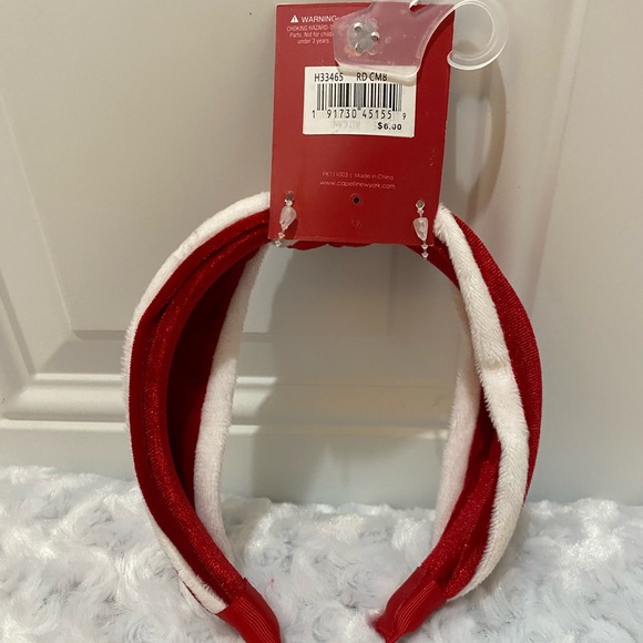 🎄🎄Capelli Ladies Christmas/Holiday Red & White Knotted Headband - Picture 5 of 9
